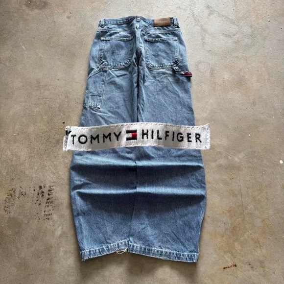 Tommy Hilfiger Other - Baggy Tommy Hilfiger Carpenter Wide Leg Jnco Styl Y2k Vintage Denim Jeans 30x32